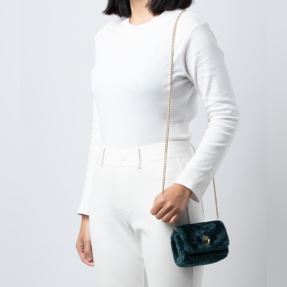 NWT! $169 MSRP kate spade Audrey Faux Shearling Micro Crossbody - Picture 3 of 13
